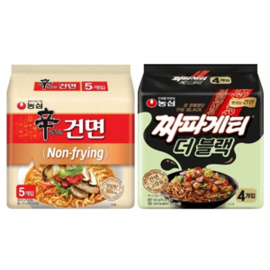 짜파게티 더 블랙 116g 8p + 신라면 건면 97g 10p, 1세트