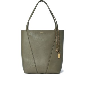 끌로에 스핀 페블 그레인 로고 토트 백