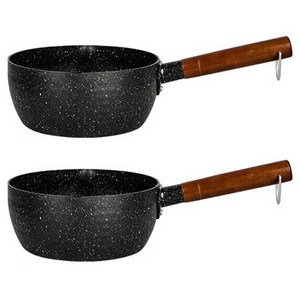 SoBuy 다용도 맥반석 논스틱 편수 밀크팟, 블랙, 20cm, 2개