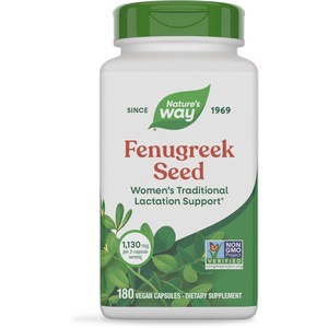 Nature's Way 호로파씨 610mg 베지테리안 캡슐, 180정, 1개
