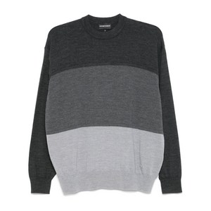 엠포리오아르마니 컬러 블록 스웨터, 그레이계열, Standard XL(KR 105)