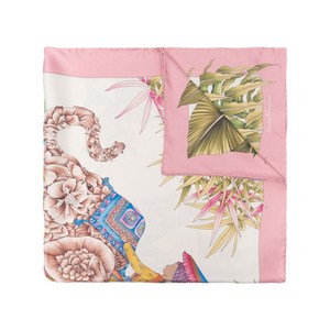 페라가모 엘리펀트 프린트 실크 스카프