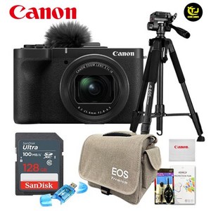 캐논 정품 파워샷 PowerShot V1 / 프리미엄 삼각대 패키지 7종세트 / 128GB+EOS가방+액정보호필름+융+청소도구+리더기+삼각대 / TJ