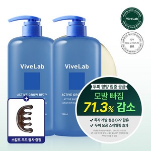 바이브랩 대용량1L 액티브 비오틴 펩타이드 솔루션 스칼프 샴푸 비오틴 탈모 샴푸, 1000ml, 2개