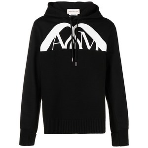 알렉산더맥퀸 로고 프린트 코튼 후디, 블랙계열, Standard M