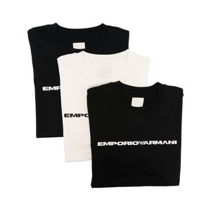 엠포리오아르마니 로고 프린트 티셔츠, 블랙계열+블랙계열, Standard L(KR 100)