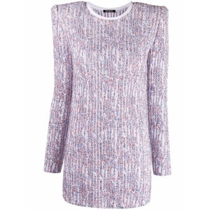 발망 발망 시퀸 장식 긴소매 드레스