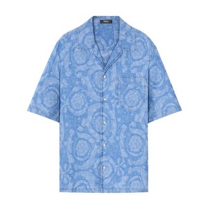 베르사체 바로코 샴브레이 데님 셔츠, 블루계열, Italy 52(KR 41)