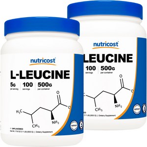 뉴트리코스트 L-류신 언플레이버드 글루텐 프리, 500g, 2개