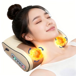 Garrl 목 어깨 마사지기 베개마사지기 안마기 안마베개 주무름 온열 6개 조작 버튼 골드 블루 레드