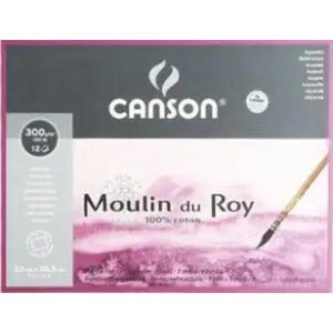 수채화 용품 종이 물감 아크릴 용 Canson Moulin du Roy 100 면 책 300gsm 12 매, 없음, 없음, 3) 104x154mm - Hot Pessed