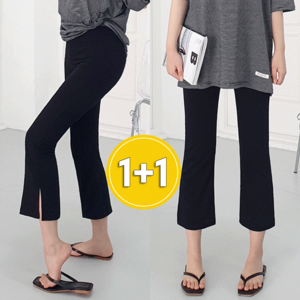 1+1 아이스쿨 8.5부 트임 레깅스 밴딩팬츠 FREE~ 4XL [국내생산 프리미엄]