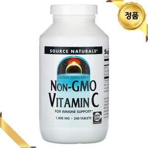 Souce Natuals Non-GMO 비타민 C 아스코르빈산 1000mg 240정, 1개