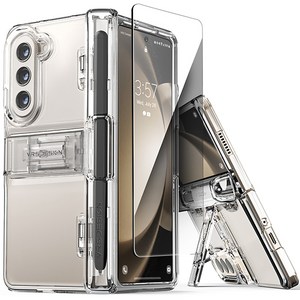 베루스 갤럭시 Z폴드5 자동 힌지 보호 S펜 수납 거치대 케이스 퀵스탠드 모던 펜커버 + 액정보호필름 1매