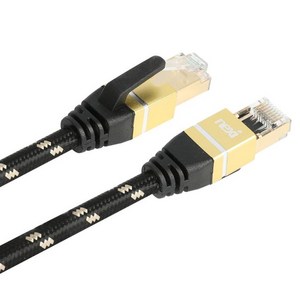 넥시 CAT7 S-FTP 파인골드 랜선 고속 인터넷 UTP 랜케이블, 10m, 블랙, 1개