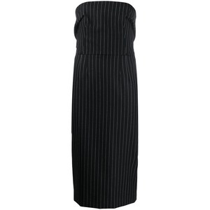 돌체앤가바나 돌체앤가바나 핀스트라이프 스트랩리스 슬림 핏 드레스, 블랙계열, Italy 48(KR 77)