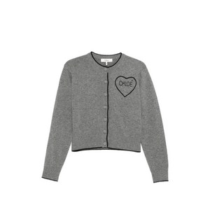 끌로에 하트 모티프 버튼 가디건, 그레이계열, Standard M(KR 66)