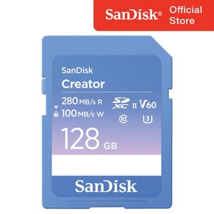 샌디스크 크리에이터 SD카드 V60 캐논 소니 카메라 메모리