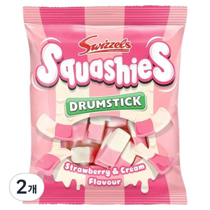 스위츨 스쿼시 드럼스틱 딸기맛 & 크림향, 120g, 2개