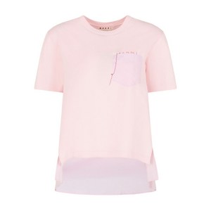 마르니 로고 자수 코튼 티셔츠, 핑크계열, Italy 42(KR 55-66)