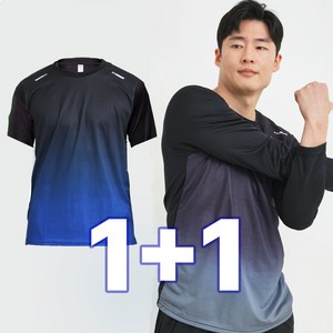 액티브온 남성 쿨티셔츠 여름 냉감 스포츠 기능성 반팔 긴팔 티셔츠 2종 세트