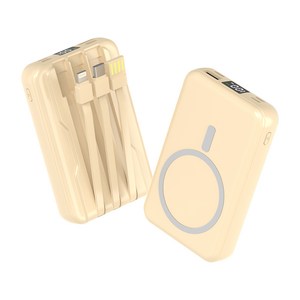 대용량 맥세이프 호환 보조배터리 20000mAh 무선충전 케이블 일체형 LCD 잔량표시
