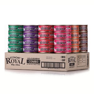 이코노미 로얄 캔 콤보 (1box/24개입) 고양이 통조림 간식 캔 60g, 24개