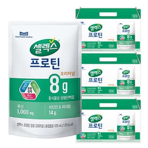 셀렉스 프로틴 파우치 음료 오리지널 12p, 1.5L, 3개