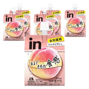 모리나가 인 젤리 식이섬유 멀티 비타민 마치 복숭아 같은 식감, 150g, 6개