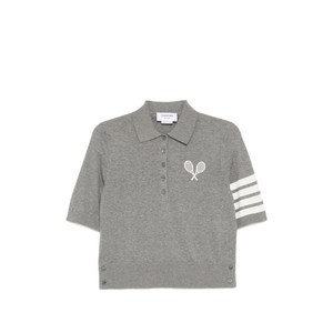 톰 브라운 테니스 인타르시아 폴로 셔츠, 그레이계열+화이트계열, Italy 44(KR 77)