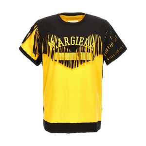 메종 마르지엘라 더블 레이어 티셔츠, 옐로우계열+블랙계열, Standard M(KR 100)