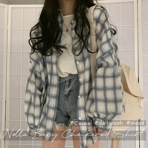 [아이런코리아] 넬라 박시 체크 셔츠_d