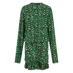 페라가모 프린트 미니 드레스