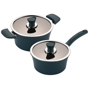 해피콜 인덕션 이든 냄비세트 2p, 스투키그린, 편수냄비 + 양수냄..., 1세트