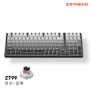 ZIFRIEND ZT99 LED 그라데이션 유선 기계식 게이밍 키보드 핫스왑 저소음 갈축 적축 측각 정각 가스켓구조 PBT키캡 99키