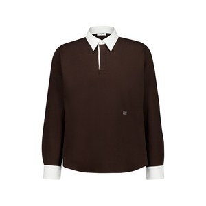 셀린느 칼라 긴소매 폴로 셔츠, 브라운계열, M(KR 100)