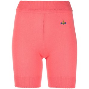 비비안웨스트우드 로고 자수 골지 니트 쇼츠