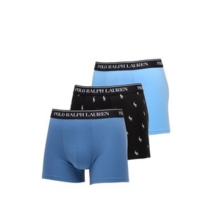 폴로랄프로렌 로고 웨이스트밴드 복서 브리프 3팩 세트, 블루계열, XL