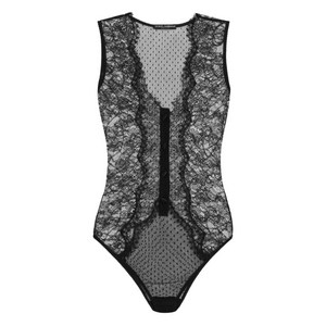 돌체앤가바나 레이스 패널 바디수트, 블랙계열, Italy 3