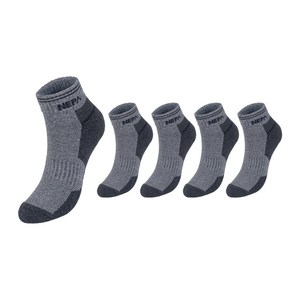네파 남성용 어드벤처 쿠션 등산 단목 양말 5족 세트, L(255~280m..., 그레이(NPCABS..., 1세트