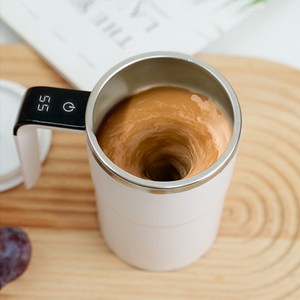 DS 자동 회전 믹스컵 온도 측정 스텐 커피머그 보온보냉 텀블러