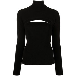 톰포드 톰 포드 컷아웃 버진 울 혼방 스웨터, 블랙계열, Standard S