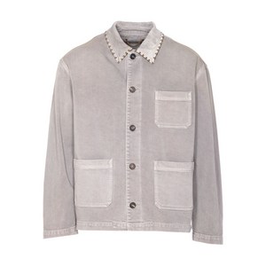 골든 구스 스터드 장식 데님 셔츠, 그레이계열, IT/FR 48(KR 100)