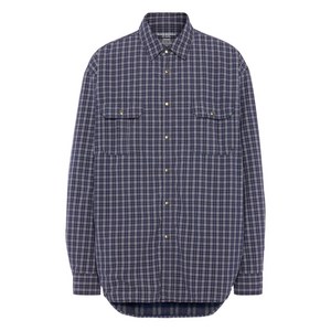 메종 마르지엘라 플레이드 포켓 긴소매 셔츠, 블루계열+그레이계열, Collar (cm) 39