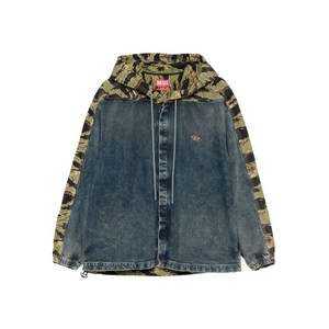 디젤 카무플라주 패널 데님 재킷, 그린계열+블루계열, Standard M