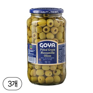 고야 대용량 피티드 그린 만자니야 올리브, 875g, 3개