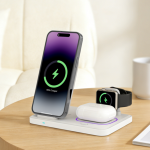 노존 아이폰 갤럭시 3IN1 핸드폰 무선 충전기 거치대 초슬림 고충