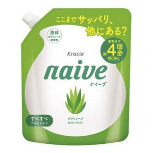 나이브 바디 솝 알로에 산뜻한 시트러스 그린 리필, 1.6L, 1개