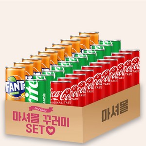 마셔몰 꾸러미세트 스프라이트 190ml(10캔)+코카콜라 190mlx(10캔)+환타오렌지 190ml(10캔) 총30캔 마셔몰 안전박스 포장, 190ml, 1세트