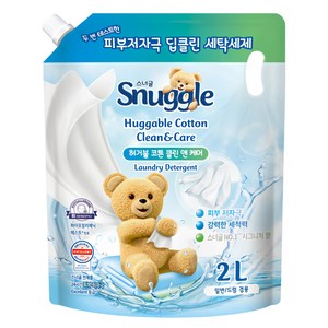 스너글 클린 앤 케어 허거블 액상세제 코튼향 리필, 2L, 1개